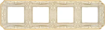 Рамка Fede Firenze на 4 поста, универсальная, gold white patina