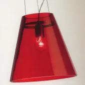 CHEOPE SP G TR подвес, 1 плаф (шир. 32см) красно-прозрачное стекло, никель, 1*100W Е27 накал (1*23W
