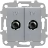 Розетка телевизионная простая ABB Zenit 2-й разъем, серебро