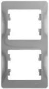Рамка Schneider Electric Glossa на 2 поста, вертикальная, алюминий