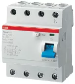 Устройство защитного отключения (УЗО) ABB F200, 4 полюса, 25A, 300 mA, тип A, электро-механическое, ширина 4 DIN-модуля