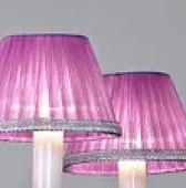 Emme Pi Light абажур из фиолетовой органзы с серебрянной каймой, D16см