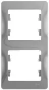 Рамка Schneider Electric Glossa на 2 поста, вертикальная, алюминий