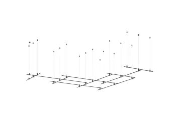 Donolux Magnet Modular System «CODE 1.2», L2000x6xL1000х4хH95-3000 мм (высота регулируется), DC24V, подвесное основание для модульных светильников, черный, блок питания в комплект не входит