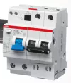 Автоматический выключатель дифференциального тока (АВДТ) ABB DS202, 40A, 30mA, тип A, кривая отключения B, 2 полюса, 6kA, электро-механического типа, ширина 4 модуля DIN