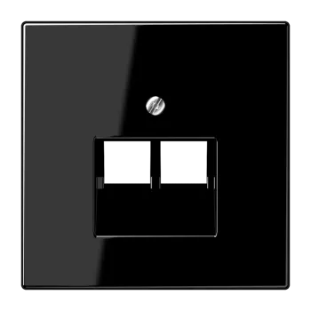 Крышка для двойной телефонной и компьютерной розетки UAE; черная LS969-2UASW Jung