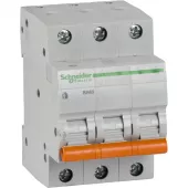 Автоматический выключатель Schneider Electric Domovoy, 3 полюса, 20A, тип C, 4,5kA