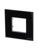 Abb NIE Рамка 1-постовая, 2-модульная, серия Zenit, стекло чёрное
