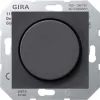 Светорегулятор поворотный Gira System 55 для ламп накаливания 230в и галогеновых ламп 220в, без нейтрали, антрацит
