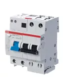Автоматический выключатель дифференциального тока (АВДТ) ABB DS202, 10A, 30mA, тип AC, кривая отключения C, 2 полюса, 6kA, электро-механического типа, ширина 4 модуля DIN