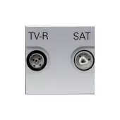 Abb NIE Розетка TV-R-SAT одиночная с накладкой, серия Zenit, цвет серебристый
