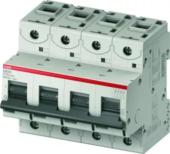 Автоматический выключатель ABB S800C, 4 полюса, 100A, тип C, 10kA