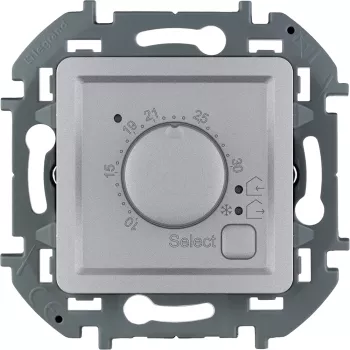 Термостат для теплого пола с выносным датчиком в комплекте Legrand Inspiria, цвет - алюминий