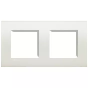 Рамка Bticino LivingLight прямоугольная на 2 поста, универсальная, белый