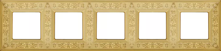 Рамка Fede Granada на 5 постов, универсальная, bright gold
