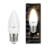 Лампа Gauss Black Свеча 6.5W 520lm 3000К E27 LED 220V