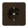 Розетка с заземлением Jung CD, с защитными шторками, на клеммах, коричневый