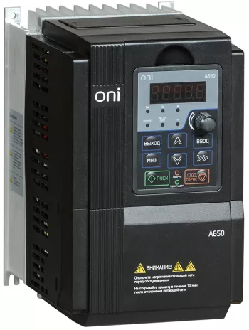 ONI Преобразователь частоты A650 380В 3Ф 5,5kW 13А со встроенным тормозным модулем ONI