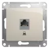 SE GLOSSA РОЗЕТКА компьютерная RJ45 кат.5E, механизм, МОЛОЧНЫЙ (фото 1)