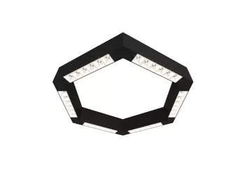 Donolux LED Eye-hex св-к накладной, 36W, 500х433мм, H71,5мм, 2560Lm, 48°, 3000К, IP20, корпус черный