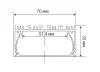 Накладной/подвесной алюминиевый профиль 70х35х2000. Цвет: Белый. RAL9003 (фото 2)