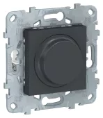 Светорегулятор поворотно-нажимной Schneider Electric Unica New универсальный (в т.ч. для led ламп), без нейтрали, антрацит