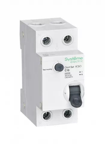 Автоматический выключатель дифференциального тока (АВДТ) City9 Set  Systeme Electric 1P+N С 10А 4.5kA 30мА Тип-AС 230В