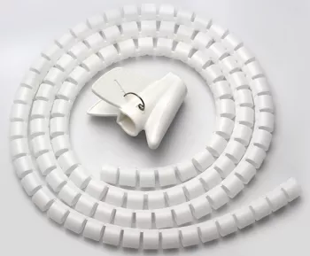 Пластиковый органайзер для кабеля, диаметр 28мм, длина 10м, белый